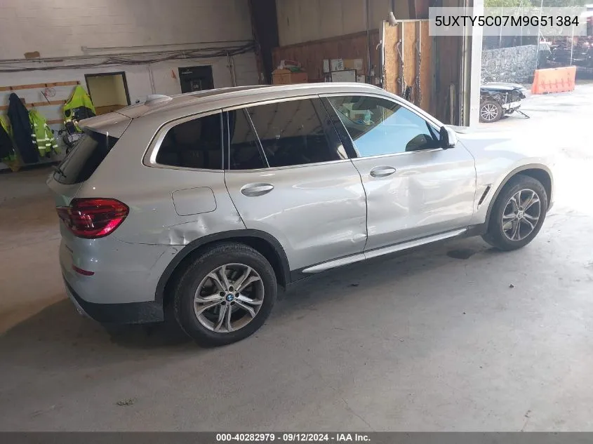 5UXTY5C07M9G51384 2021 BMW X3 xDrive30I