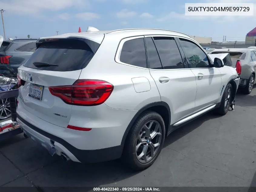 5UXTY3C04M9E99729 2021 BMW X3 Sdrive30I