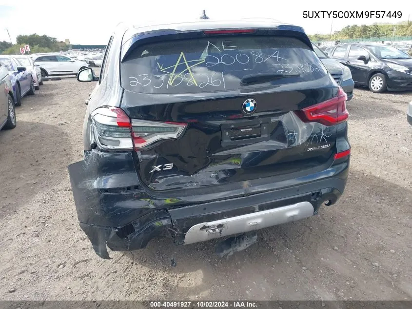 5UXTY5C0XM9F57449 2021 BMW X3 xDrive30I