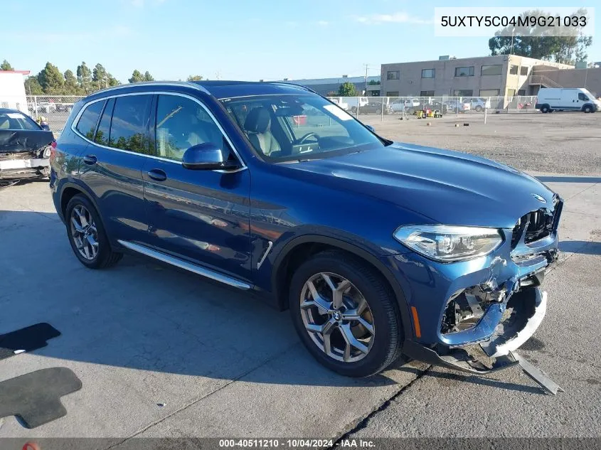 5UXTY5C04M9G21033 2021 BMW X3 xDrive30I