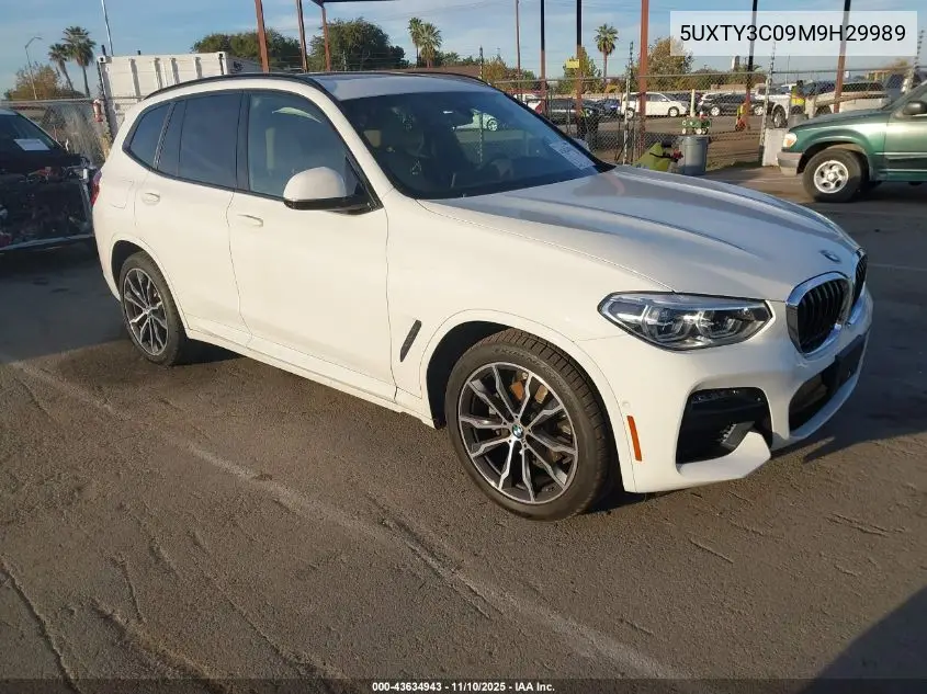 5UXTY3C09M9H29989 2021 BMW X3 Sdrive30I