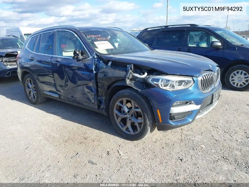 5UXTY5C01M9F94292 2021 BMW X3 xDrive30I