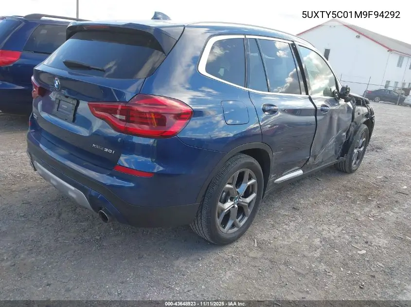 5UXTY5C01M9F94292 2021 BMW X3 xDrive30I