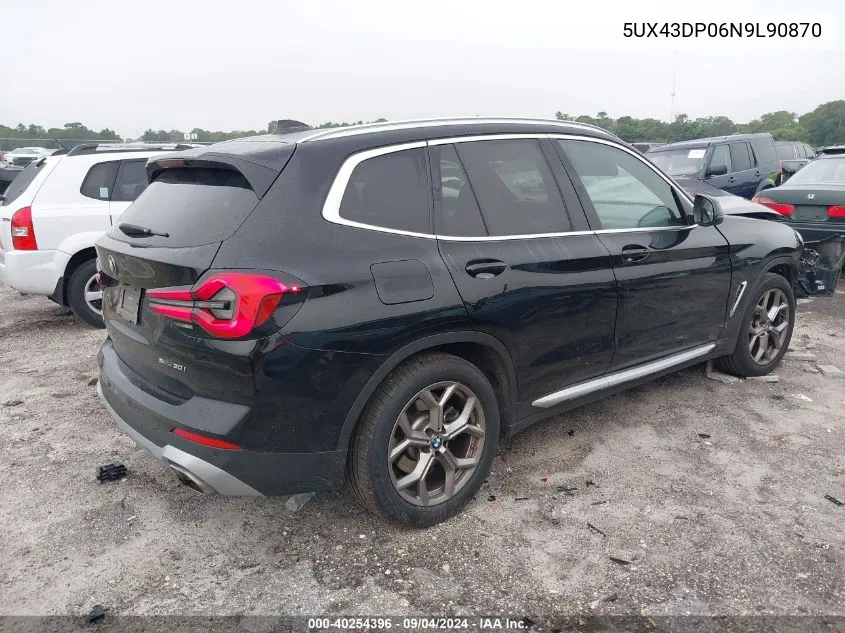 5UX43DP06N9L90870 2022 BMW X3 Sdrive30I