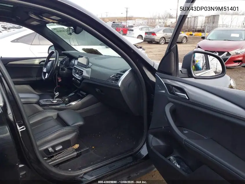 5UX43DP03N9M51401 2022 BMW X3 Sdrive30I