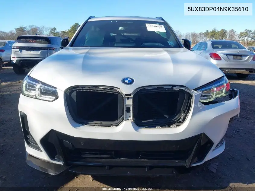5UX83DP04N9K35610 2022 BMW X3 M40I