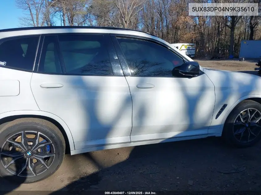 5UX83DP04N9K35610 2022 BMW X3 M40I