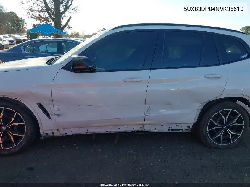 5UX83DP04N9K35610 2022 BMW X3 M40I