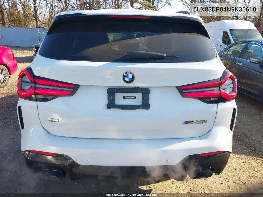 5UX83DP04N9K35610 2022 BMW X3 M40I