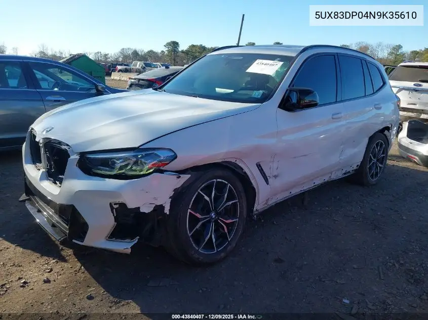 5UX83DP04N9K35610 2022 BMW X3 M40I