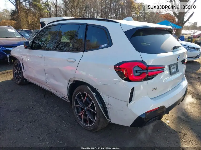 5UX83DP04N9K35610 2022 BMW X3 M40I
