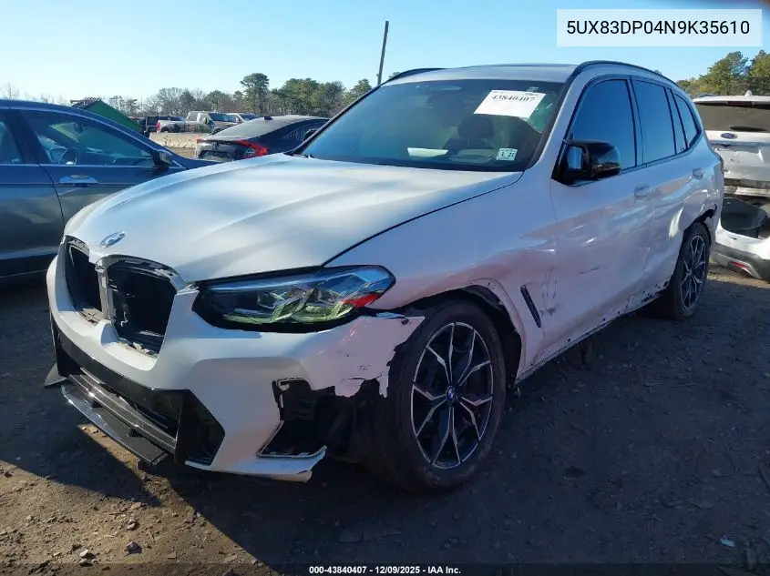 5UX83DP04N9K35610 2022 BMW X3 M40I