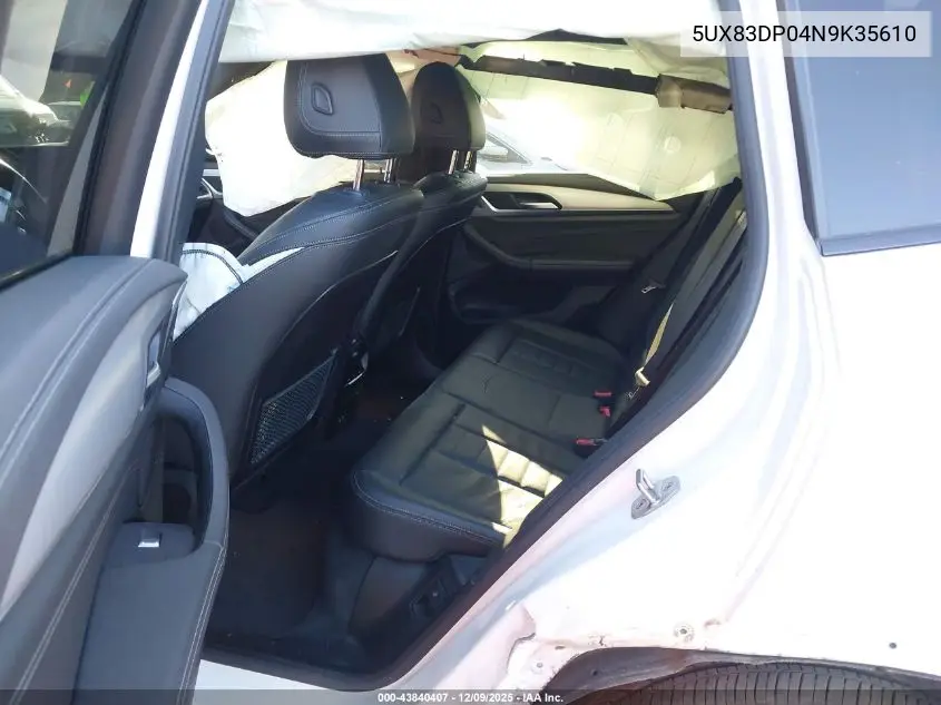 5UX83DP04N9K35610 2022 BMW X3 M40I