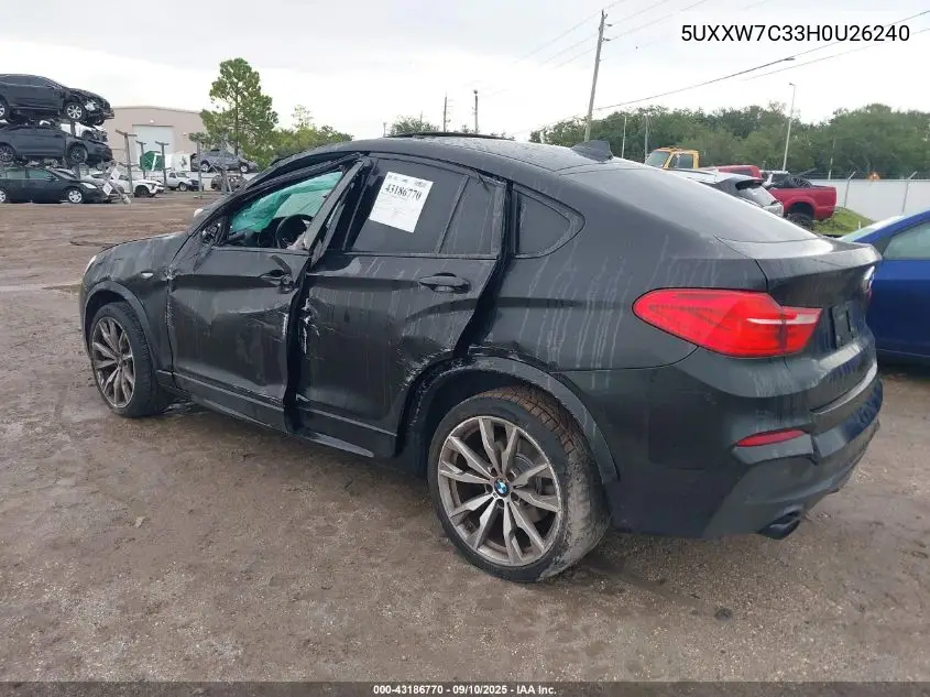 5UXXW7C33H0U26240 2017 BMW X4 M40I
