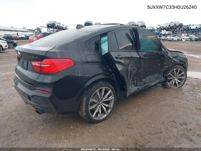 5UXXW7C33H0U26240 2017 BMW X4 M40I