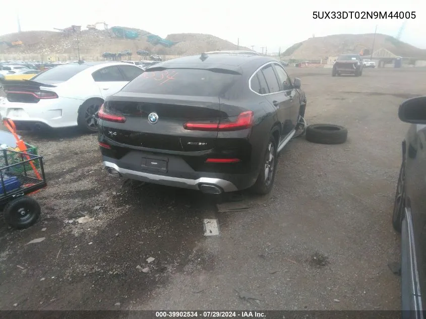 5UX33DT02N9M44005 2022 BMW X4 xDrive30I