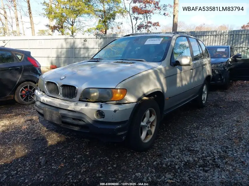 WBAFA53581LM83794 2001 BMW X5 3.0