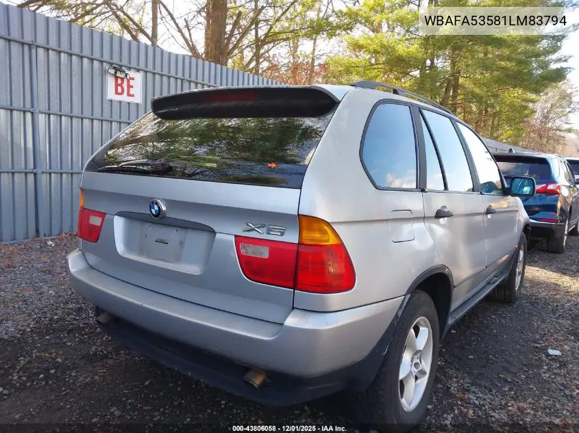 WBAFA53581LM83794 2001 BMW X5 3.0
