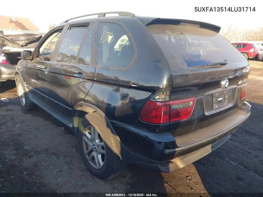 5UXFA13514LU31714 2004 BMW X5 3.0I