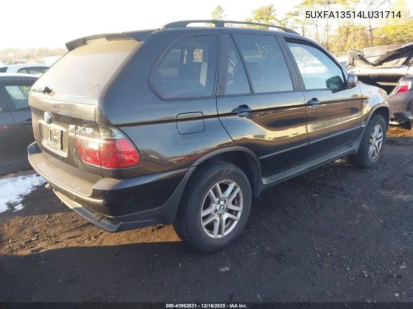 5UXFA13514LU31714 2004 BMW X5 3.0I