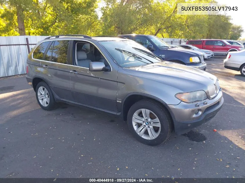 5UXFB53505LV17943 2005 BMW X5 4.4I