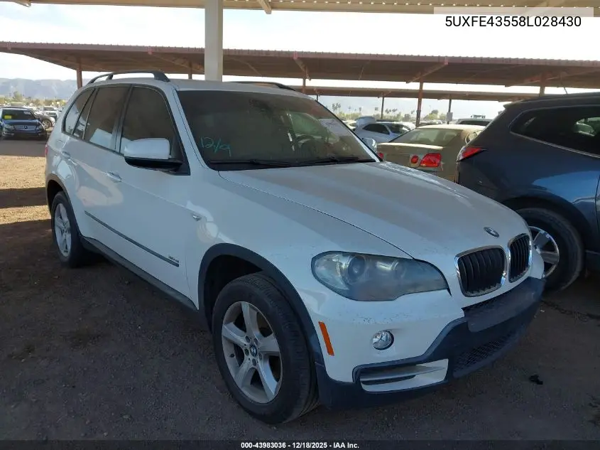 5UXFE43558L028430 2008 BMW X5 3.0Si