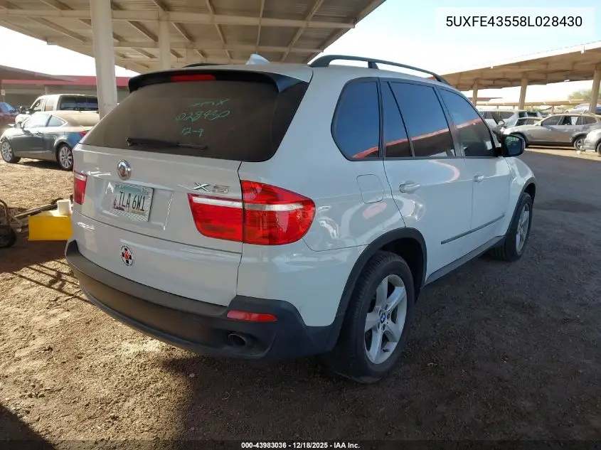 5UXFE43558L028430 2008 BMW X5 3.0Si