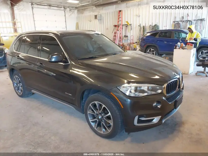 5UXKR0C34H0X78106 2017 BMW X5 xDrive35I