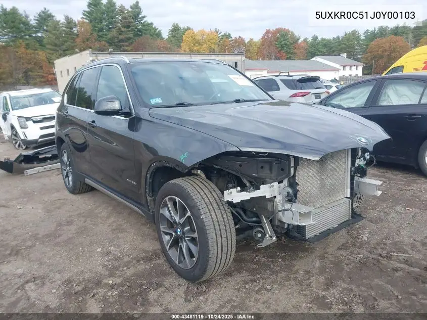 5UXKR0C51J0Y00103 2018 BMW X5 xDrive35I