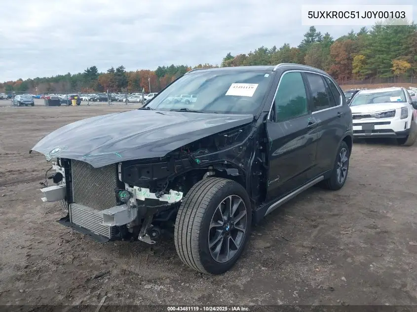 5UXKR0C51J0Y00103 2018 BMW X5 xDrive35I