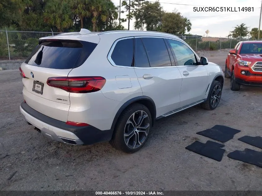 5UXCR6C51KLL14981 2019 BMW X5 xDrive40I