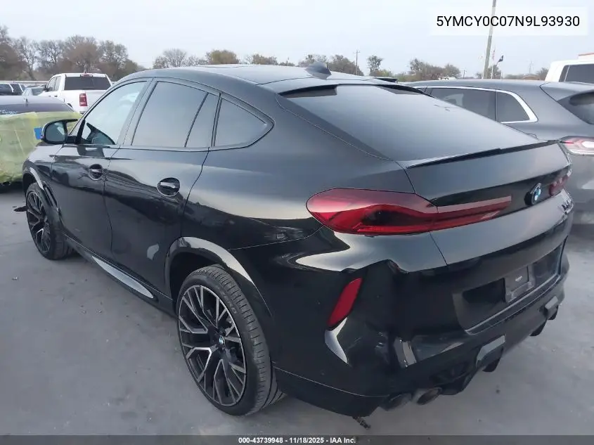 5YMCY0C07N9L93930 2022 BMW X6 M