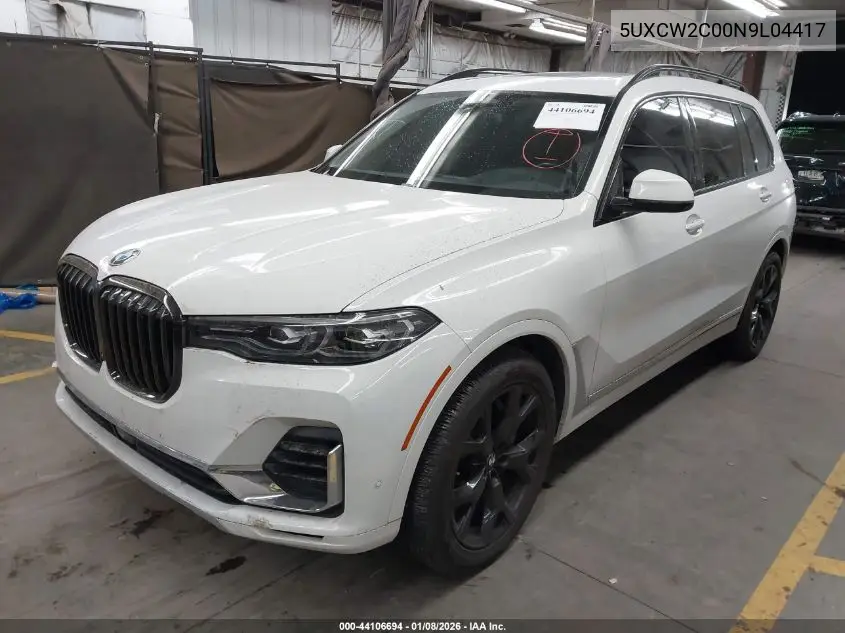 5UXCW2C00N9L04417 2022 BMW X7 xDrive40I