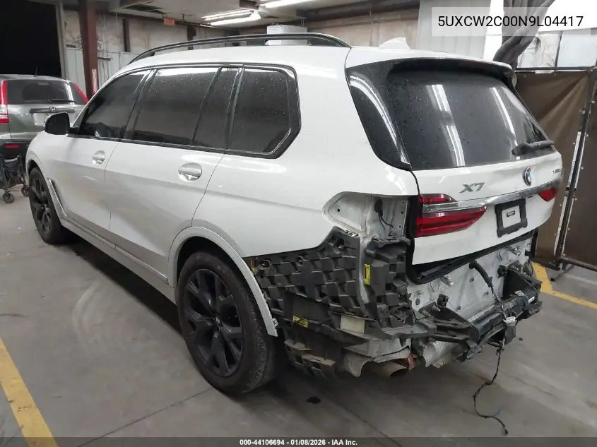 5UXCW2C00N9L04417 2022 BMW X7 xDrive40I