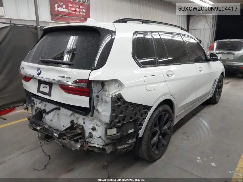 5UXCW2C00N9L04417 2022 BMW X7 xDrive40I