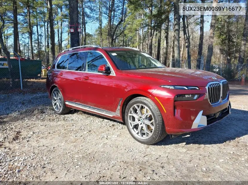 5UX23EM00S9Y16677 2025 BMW X7 xDrive40I
