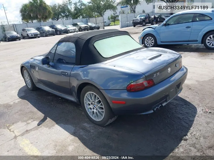 4USCH3349YLF71189 2000 BMW Z3 2.8