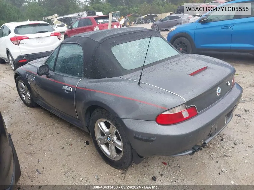 WBACH9347YLG05555 2000 BMW Z3 2.3