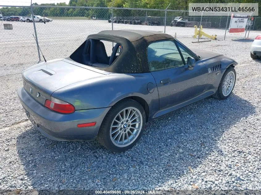 WBACN53431LL46566 2001 BMW Z3 3.0I