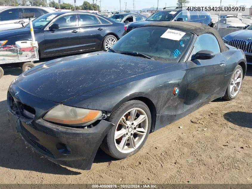 4USBT53423LU05978 2003 BMW Z4 3.0I