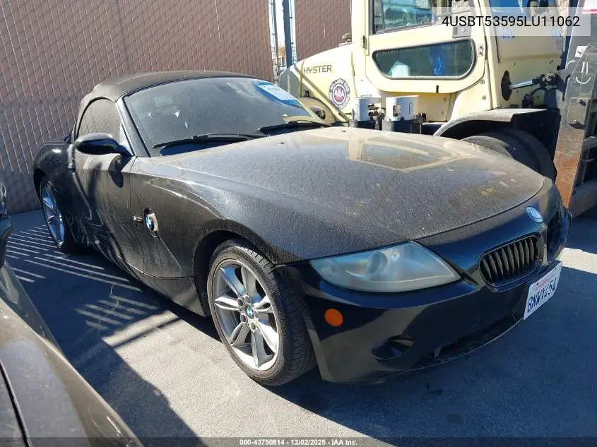 4USBT53595LU11062 2005 BMW Z4 3.0I