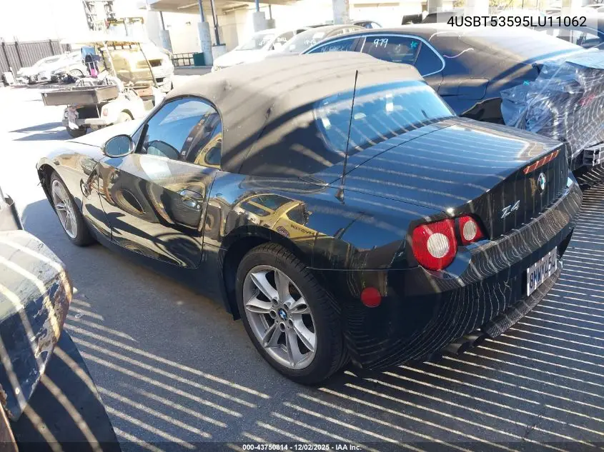 4USBT53595LU11062 2005 BMW Z4 3.0I