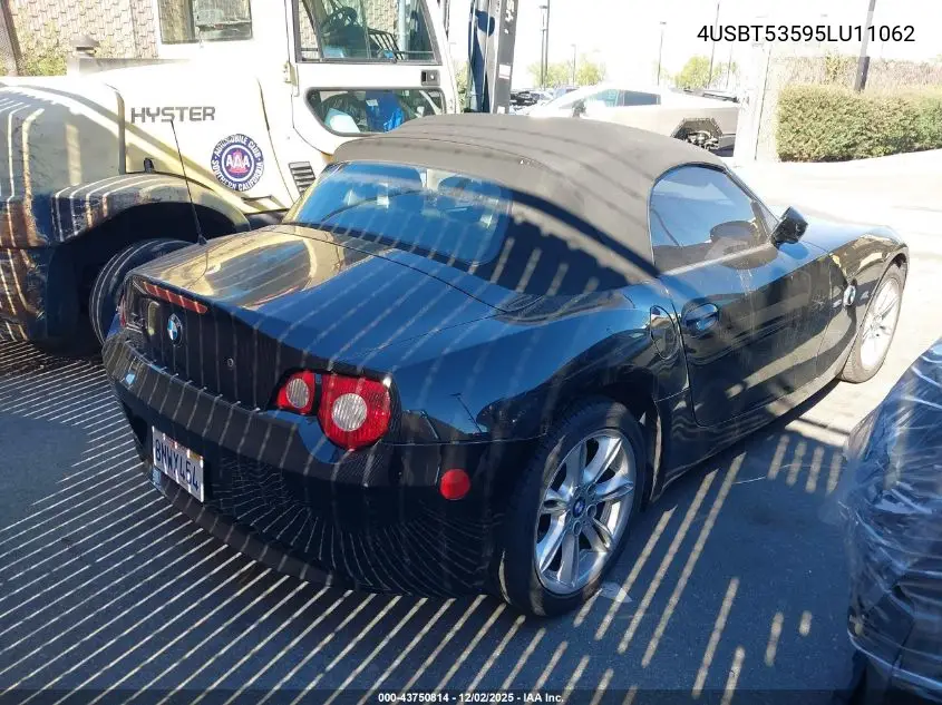 4USBT53595LU11062 2005 BMW Z4 3.0I