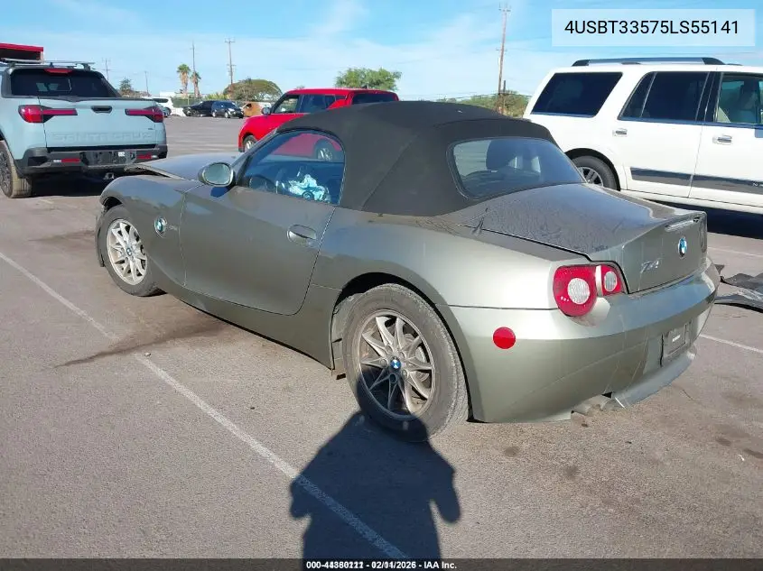4USBT33575LS55141 2005 BMW Z4 2.5I