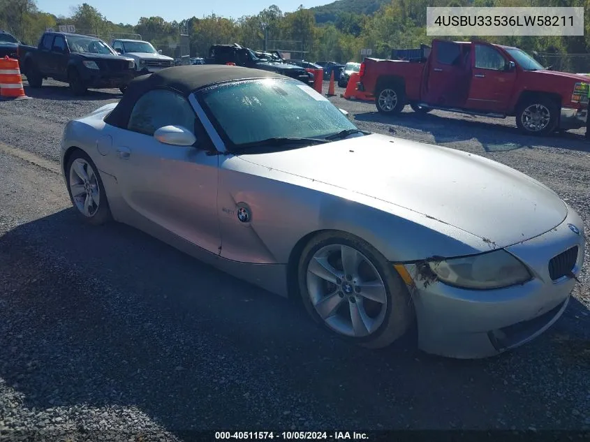 4USBU33536LW58211 2006 BMW Z4 3.0I