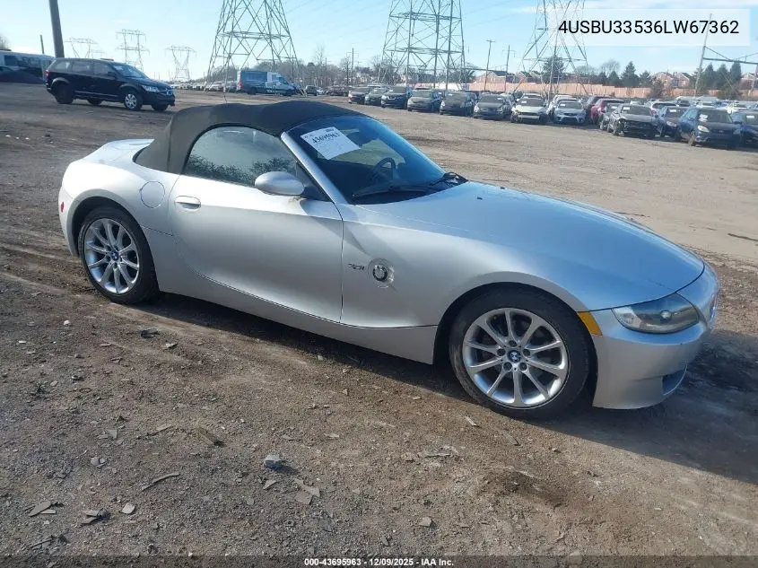 4USBU33536LW67362 2006 BMW Z4 3.0I
