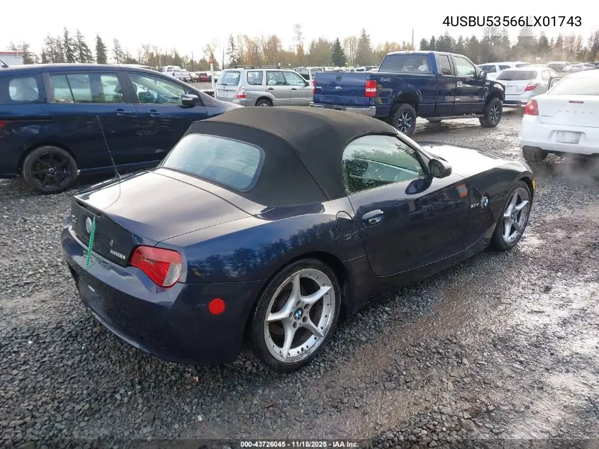 4USBU53566LX01743 2006 BMW Z4 3.0Si