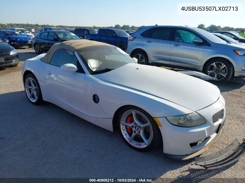 4USBU53507LX02713 2007 BMW Z4 3.0Si