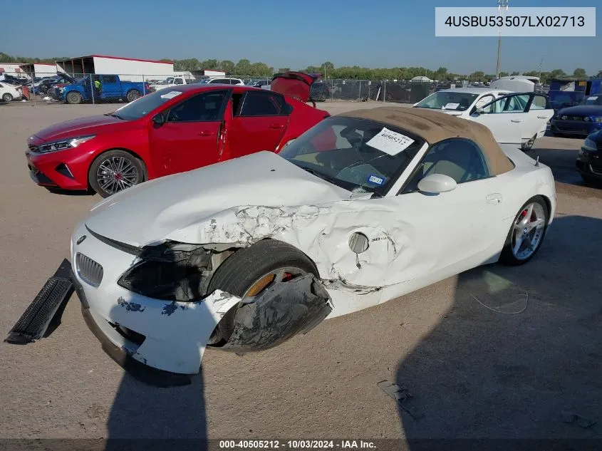 4USBU53507LX02713 2007 BMW Z4 3.0Si