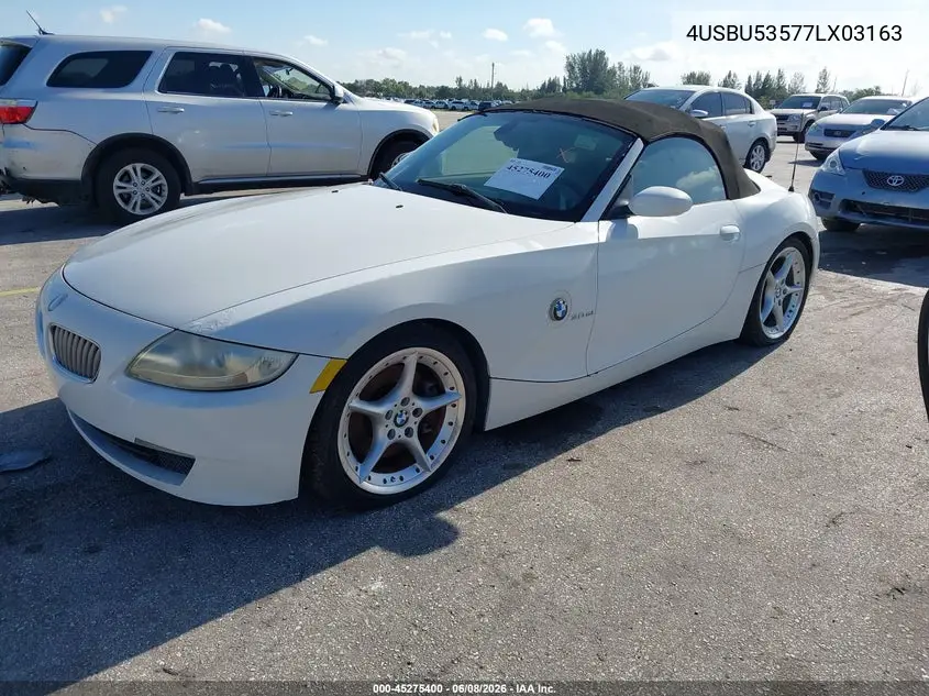 2007 BMW Z4 3.0Si VIN: 4USBU53577LX03163 Lot: 45275400